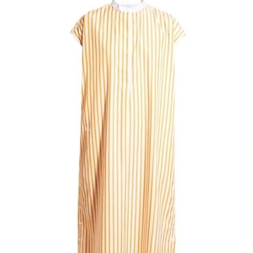 Harshman NEW Edith Midi Sleeveless Shirt Dress in Marigold/White‎ Size X-Small